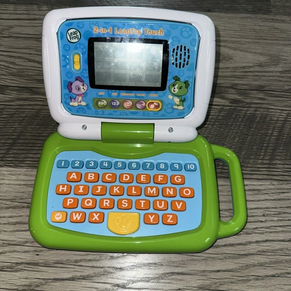 Leap Frog 2 in 1 LeapTop Touch Blue Green Learning Toy - Preowned WORKS